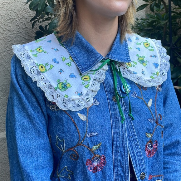New handmade multicolored double sided cotton collar